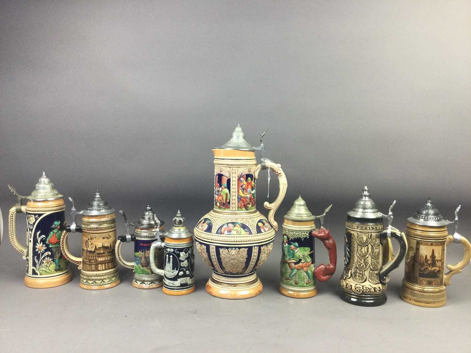 Lot 196 - A GROUP OF GERMAN STEINS