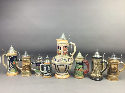 Lot 196 - A GROUP OF GERMAN STEINS