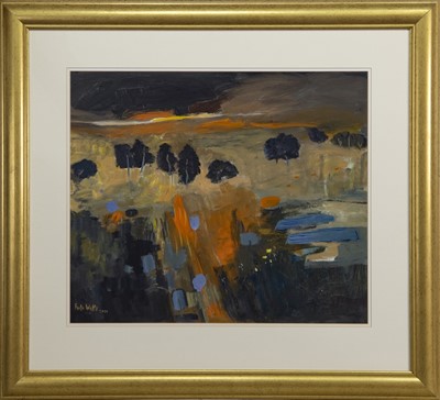 Lot 778 - ORANGE ON SKYLINE, A MIXED MEDIA BY ENID FOOTE WATTS