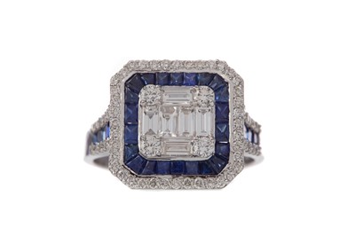 Lot 475 - A SAPPHIRE AND DIAMOND RING