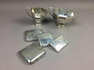 Lot 207 - A MAPPIN & WEBB SILVER PLATED SUGAR AND CREAM AND OTHER OBJECTS