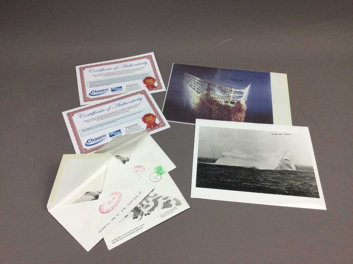 Lot 102 - A LOT OF TITANIC INTEREST PHOTOGRAPHS AND PRINTS ALONG WITH THREE FIRST DAY COVERS