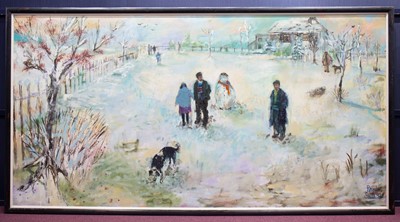 Lot 848 - WINTER,  A VERY LARGE OIL BY RHONDA SMITH
