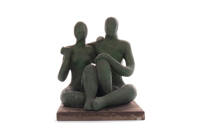 Lot 852 - THE COUPLE, A STONEWARE SCULPTURE BY ELEANOR CHRISTIE-CHATTERLY