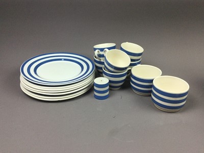 Lot 81 - A CORNISH WARE STYLE BLUE AND WHITE STAFFORDSHIRE BREAKFAST SET