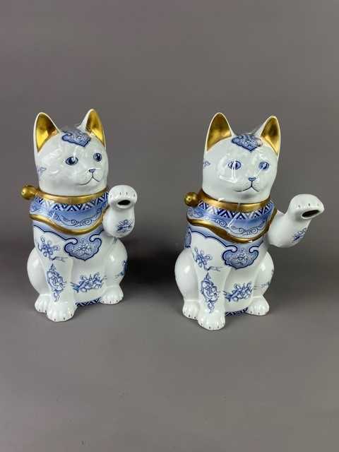 Lot 104 - A LOT OF TWO 'THE CAT OF GOOD FORTUNE' TEAPOTS