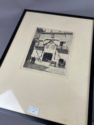 Lot 61 - CASA DEL CORDON BURGOS - AN ETCHING BY LIONEL LINDSDAY
