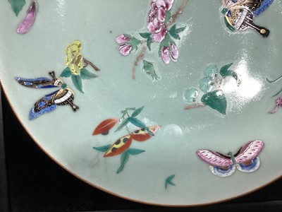 Lot 1645 - FOUR CHINESE 19TH CENTURY CELADON PLATES