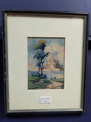 Lot 56 - A WOODBLOCK PRINT AFTER BAIREI KONO ALONG WITH TWO OTHER PICTURES