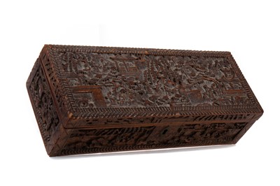 Lot 1639 - A 19TH CENTURY CANTONESE WOODEN BOX