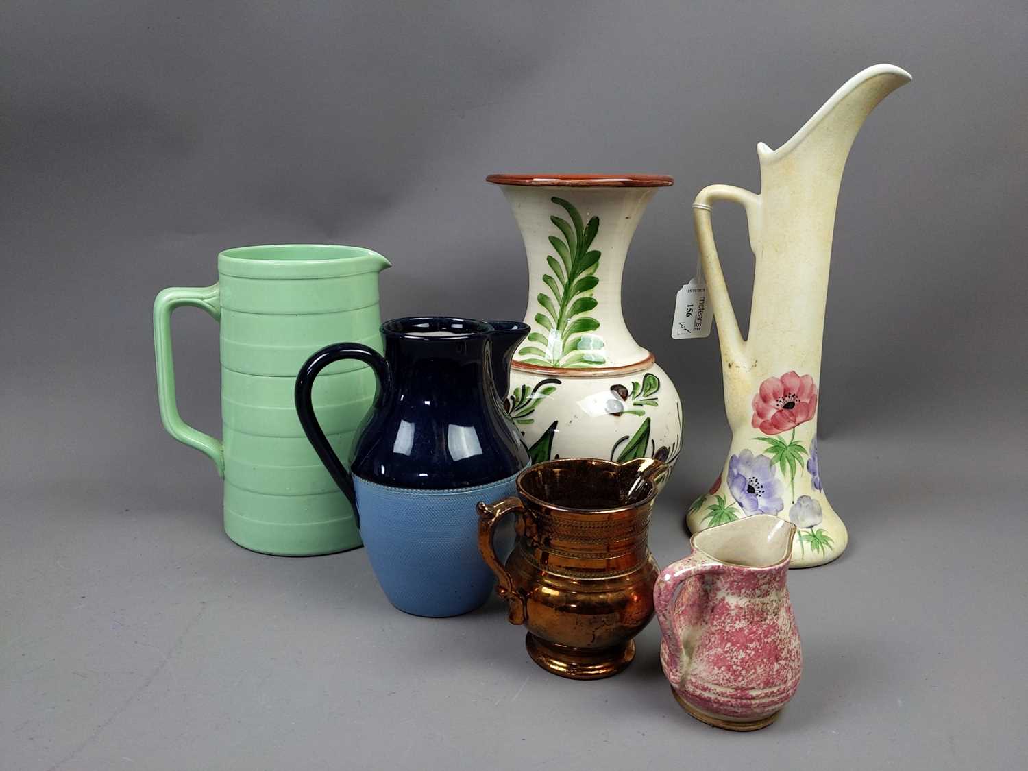 Lot 156 - A RADFORD POTTERY JUG ALONG WITH OTHER CERAMICS
