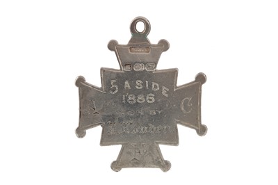 Lot 1714 - A '5 A SIDE' FOOTBALLING SILVER MEDAL 1886