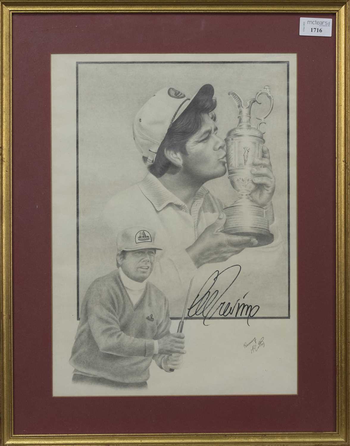 Lot 1716 - AN AUTOGRAPHED PRINT OF LEE TREVINO