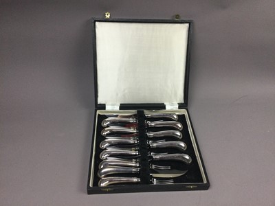 Lot 17 - A CASED SET OF CAKE KNIVES AND FORKS BY WYLIE & LOCHHEAD