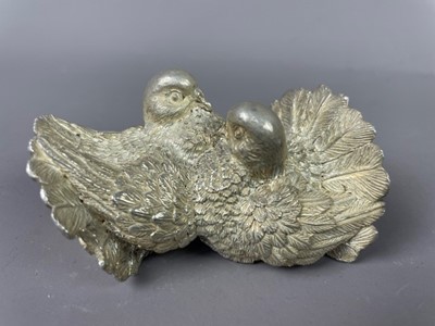 Lot 19 - A MAGRINO SILVER OVERLAID TURTLEDOVE GROUP