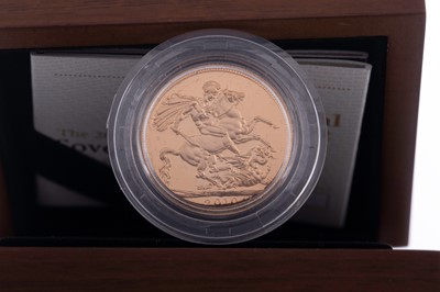 Lot 1 - AN ELIZABETH II GOLD PROOF SOVEREIGN DATED 2010