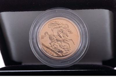 Lot 2 - AN ELIZABETH II GOLD PROOF SOVEREIGN DATED 2004
