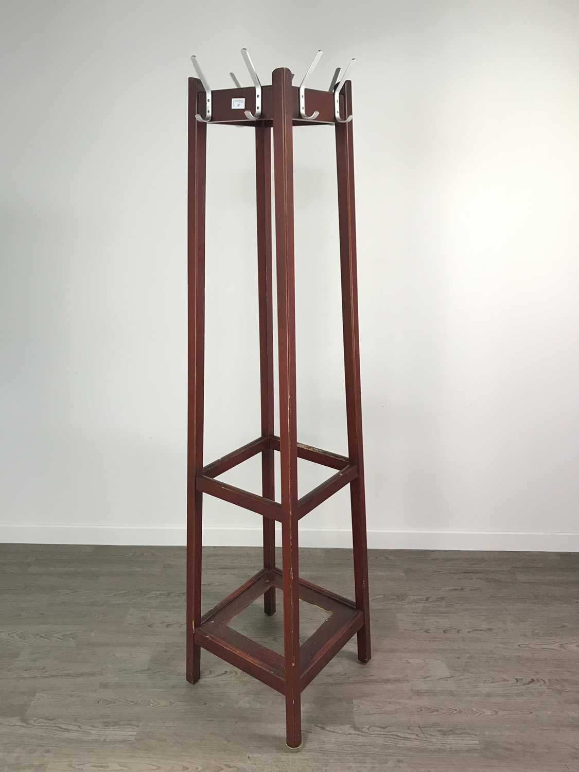Lot 147 - A STAINED WOOD HAT AND COAT STAND