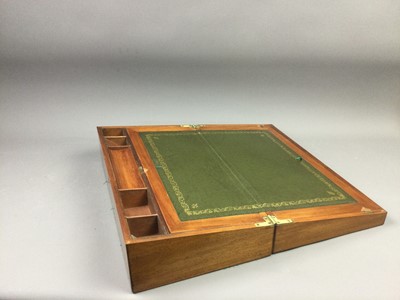 Lot 178 - A 19TH CENTURY MAHOGANY PORTABLE WRITING BOX AND ANOTHER