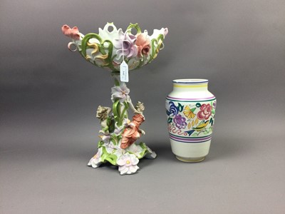 Lot 242 - A POOLE VASE AND A CENTREPIECE