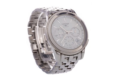Lot 703 - A GENTLEMAN'S LONGINES FLAGSHIP STAINLESS STEEL CHRONOGRAPH AUTOMATIC WRIST WATCH