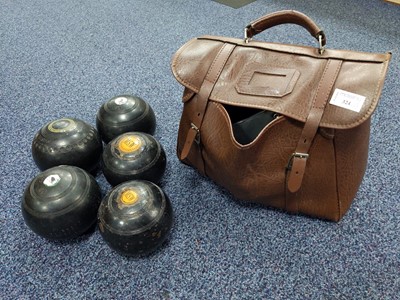 Lot 324 - A GROUP OF VINTAGE LAWN BOWLS