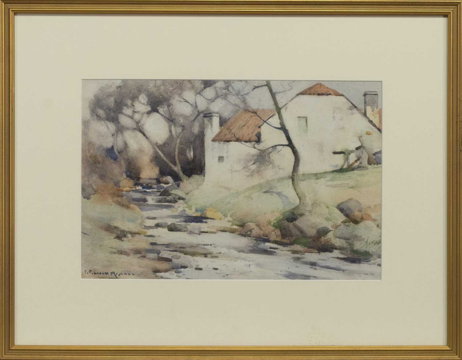 Lot 135 - THE OLD MILL, A WATERCOLOUR BY ROBERT RUSSELL MACNEE