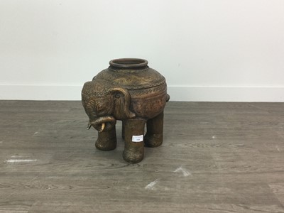 Lot 328 - A CERAMIC PLANTER MODELLED AS AN ELEPHANT