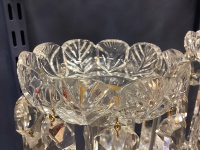 Lot 708 - A PAIR OF CUT GLASS LUSTRES