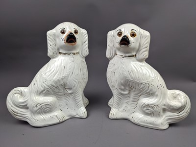 Lot 337 - A PAIR OF VICTORIAN WALLY DOGS