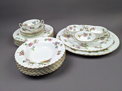 Lot 340 - A MINTONS 'VERMONT' PART DINNER SERVICE AND ROYAL WORCESTER 'RED PEONY' DINNER PLATES