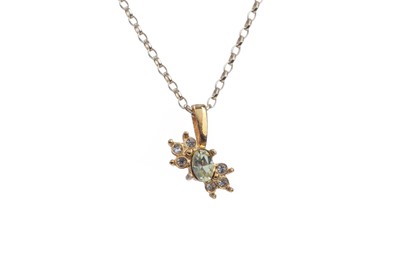 Lot 854 - NINE CARAT GOLD CHAIN WITH GOLD PLATED PENDANT
