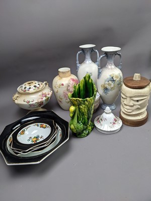 Lot 348 - A DOULTON LAMBETH VASE AND OTHER CERAMICS