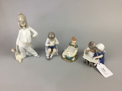 Lot 148 - A BING & GRONDHAL GROUP OF A BOY AND GIRL READING AND OTHER CERAMICS
