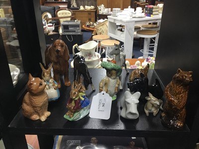 Lot 362 - A BESWICK BEATRIX POTTER FIGURE OF 'BENJAMIN BUNNY' AND OTHER CERAMICS