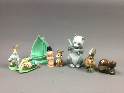 Lot 366 - A NAO FIGURE OF A PANDA AND OTHER CERAMICS