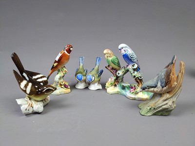 Lot 368 - AN ADDERLEY GROUP OF 'DOUBLE BUDGERIGAR' AND OTHER CERAMICS