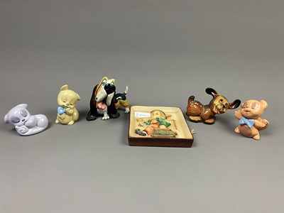 Lot 376 - A NAO FIGURE OF A CHILD WITH BOXING GLOVES, AND OTHER ITEMS