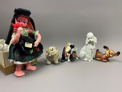 Lot 376 - A NAO FIGURE OF A CHILD WITH BOXING GLOVES, AND OTHER ITEMS