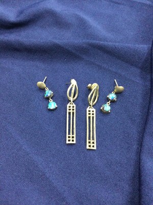 Lot 400 - A PAIR OF NINE CARAT GOLD 'RENNIE MACKINTOSH' EARRINGS