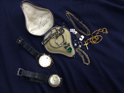 Lot 460 - A COLLECTION OF COSTUME JEWELLERY AND TWO GENTLEMAN'S WRIST WATCHES
