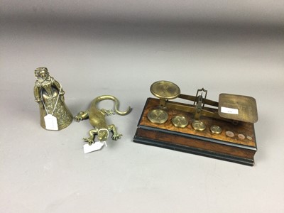 Lot 420 - A SET OF VICTORIAN BRASS POSTAL SCALES AND OTHERS