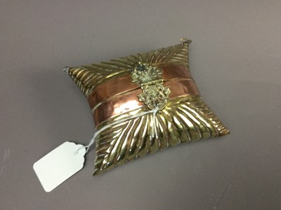 Lot 428 - A TIBETAN BRASS AND COPPER HAND WARMER