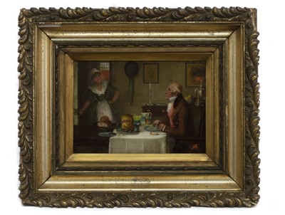 Lot 154 - SUPPER TIME, AN OIL BY GEORGE FOX