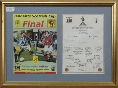 Lot 1740 - KILMARNOCK F.C. INTEREST - SCOTTISH CUP WINNERS 1996/97 COMMEMORATIVE DISPLAY