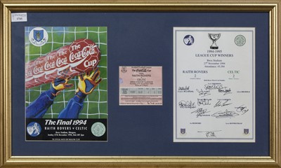 Lot 1741 - RAITH ROVERS F.C. INTEREST - SCOTTISH LEAGUE CUP WINNERS 1994/95 COMMEMORATIVE DISPLAY