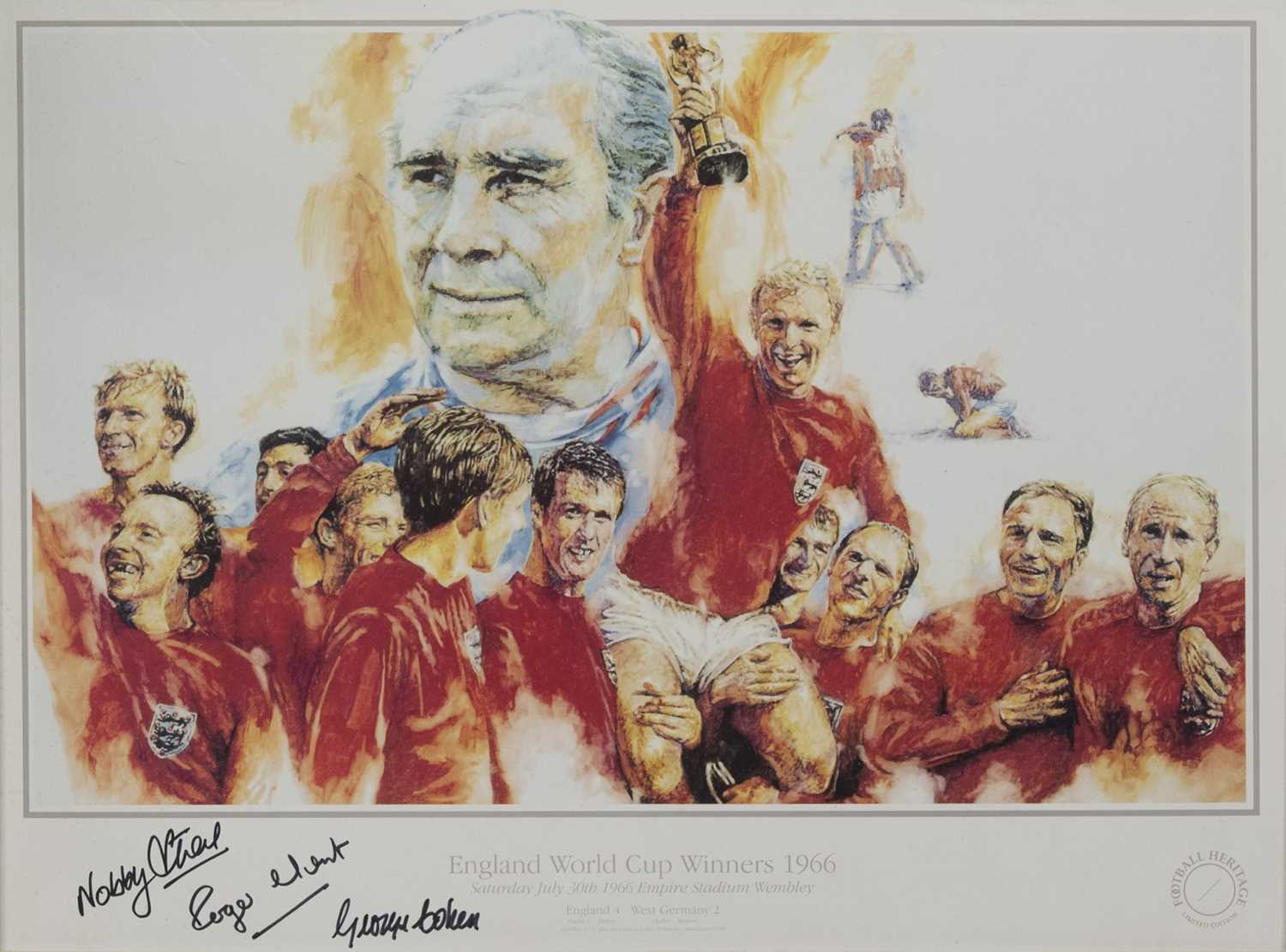 Lot 100 - ENGLAND WORLD CUP WINNERS 1966 COMMEMORATIVE DISPLAY