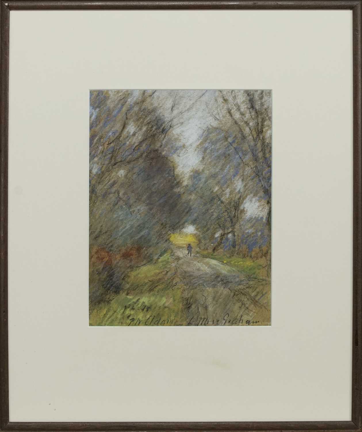 Lot 163 - COUNTRY PATH, A PASTEL BY PATRICK WILLIAM ADAM