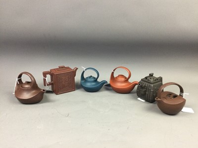 Lot 439 - A GROUP OF SIX CHINESE YIXING TEAPOTS