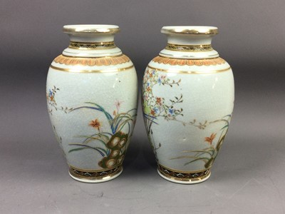 Lot 376 - A PAIR OF JAPANESE SATSUMA VASES